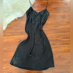 Wilfred Black Satin Midi Dress